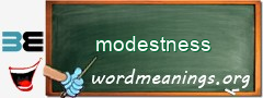 WordMeaning blackboard for modestness